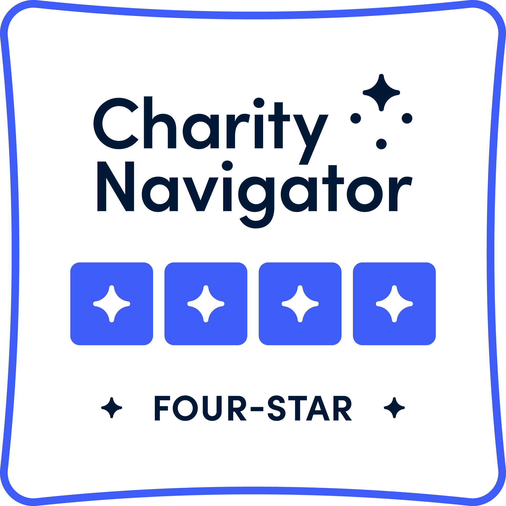 Four-Star Rating Badge - Full Color We've been 4-star rated by Charity Navigator, which means our donors can Give with confidence knowing that we have been independently evaluated for being effective.